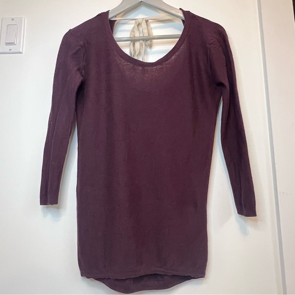 Babaton Bailey Silk/Cotton/Cashmere Sweater in Burgundy (runs large) - Picture 3 of 7